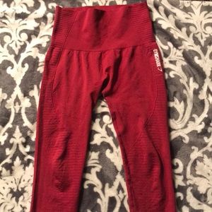 Red high waisted leggings